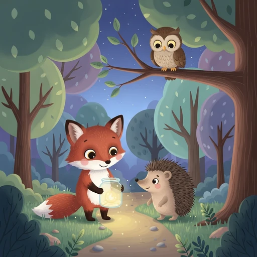 Moonlight Journey in the Forest