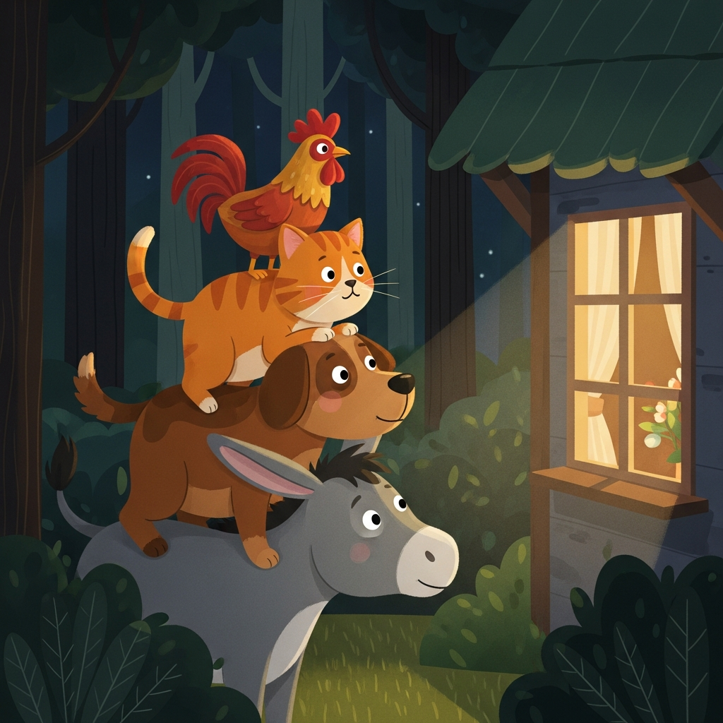 The Bremen Town Musicians by Brothers Grimm - Stories for children - Boky
