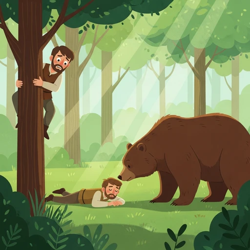 Dos viajeros y un oso