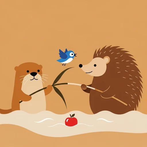 La pomme dans le ruisseau