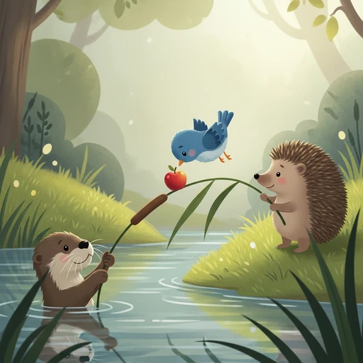 La pomme dans le ruisseau